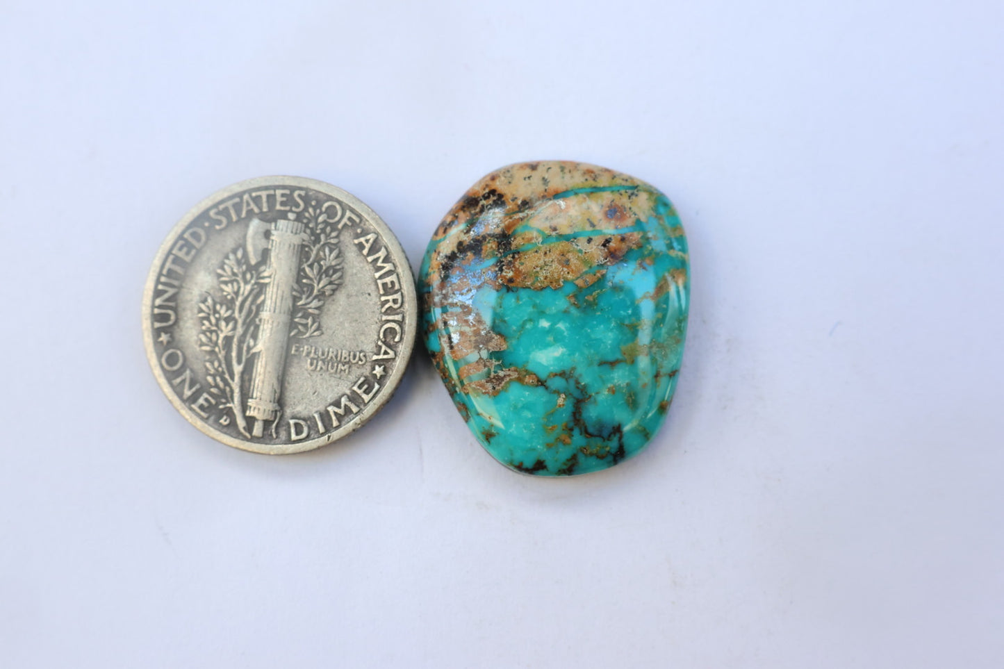 Battle mountain blue gem turquoise cabochon