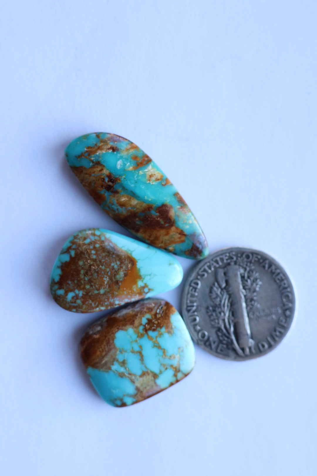 Turquoise mountain cabochon set