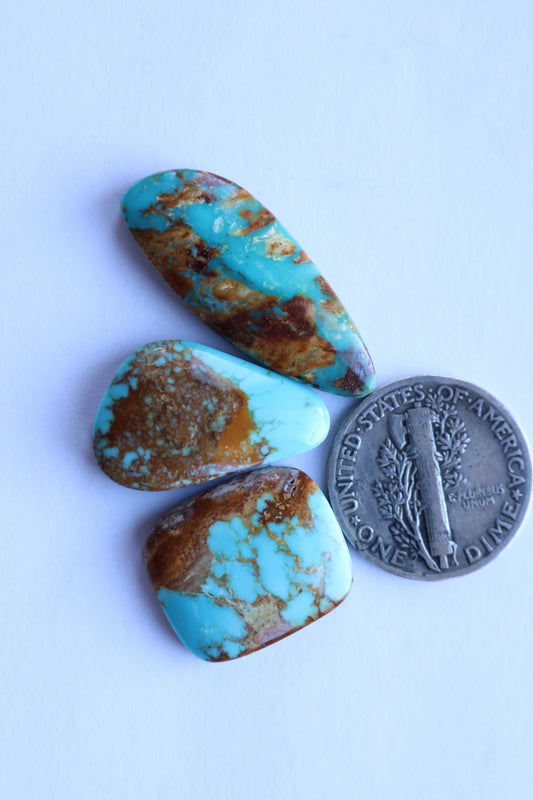 Turquoise mountain cabochon set