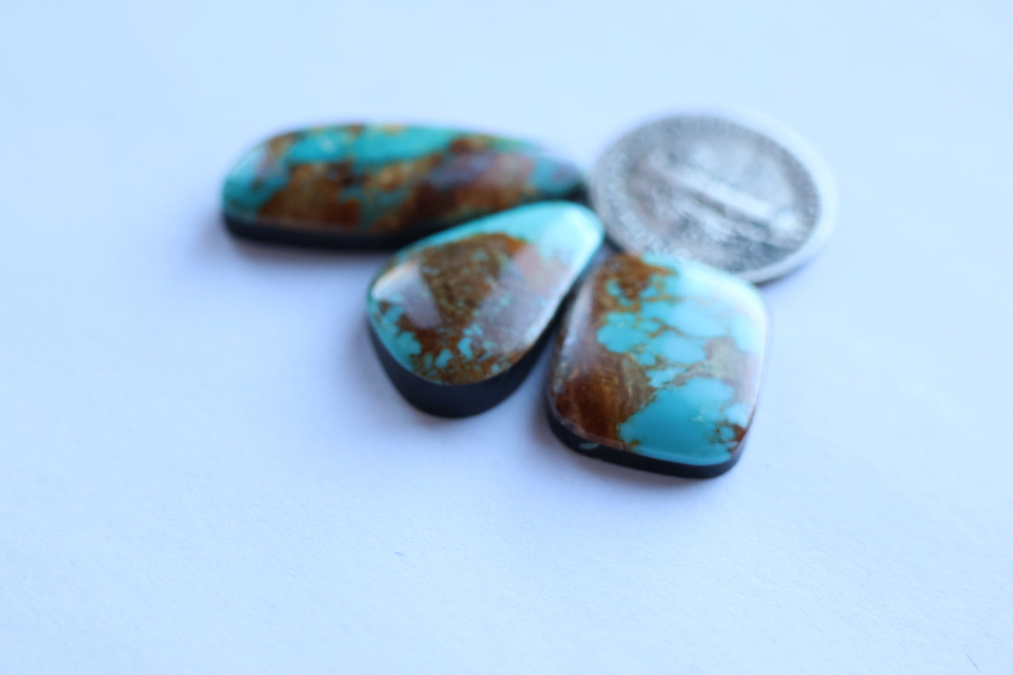 Turquoise mountain cabochon set