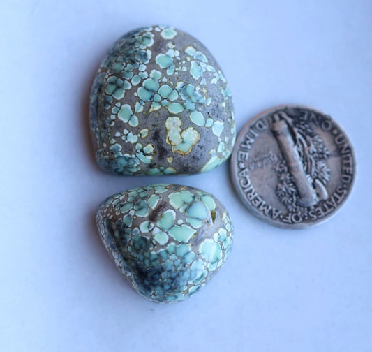 Colina verde variscite cabochon set