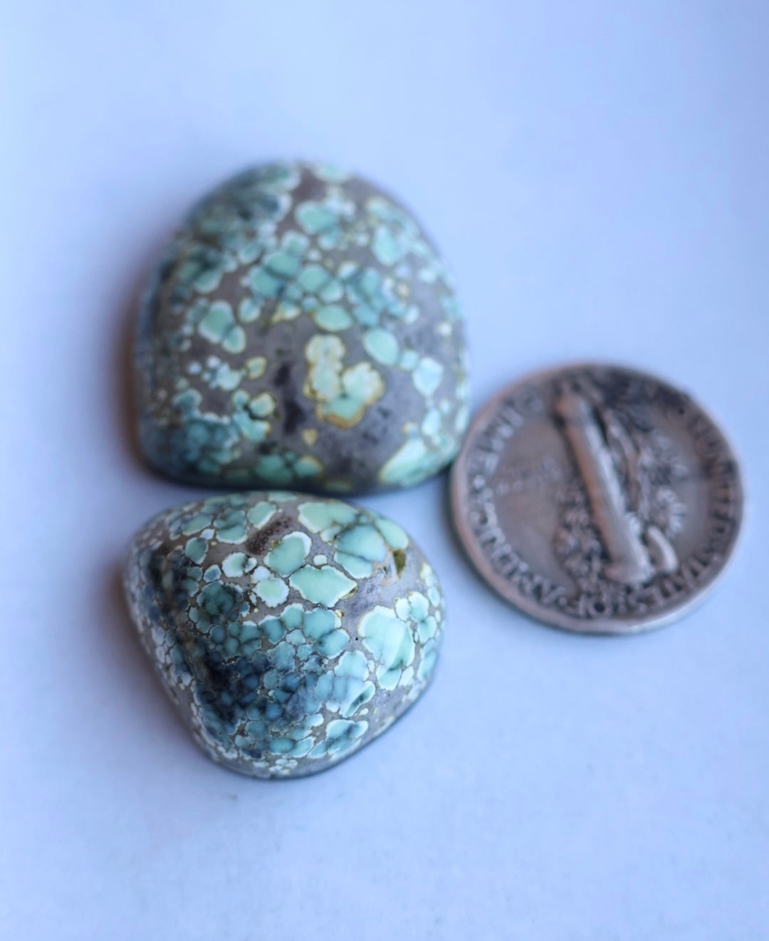 Colina verde variscite cabochon set