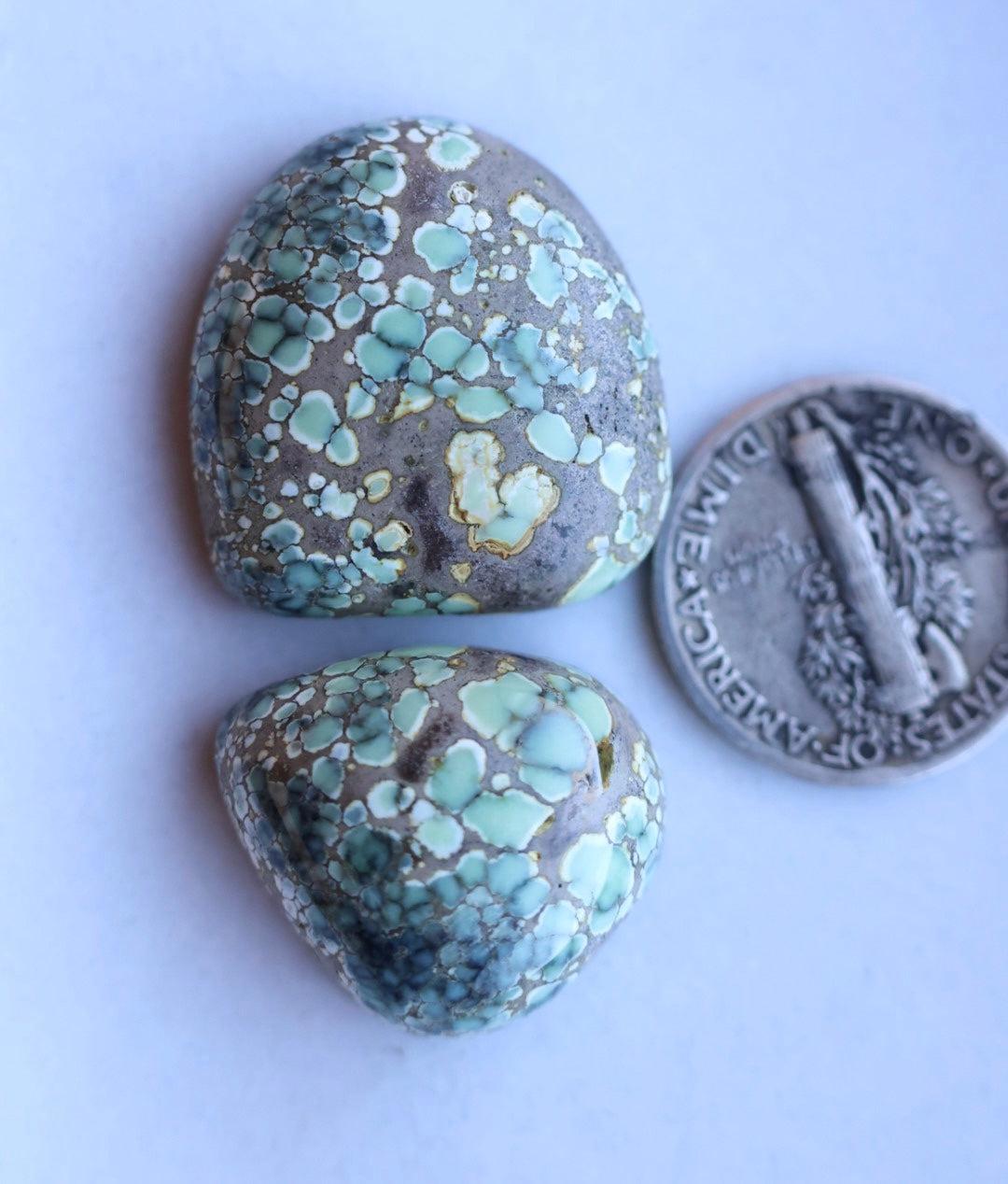 Colina verde variscite cabochon set