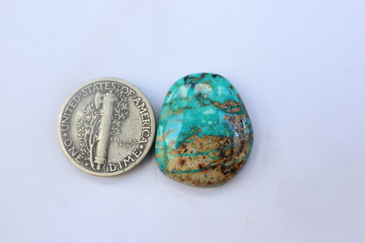 Battle mountain blue gem turquoise cabochon