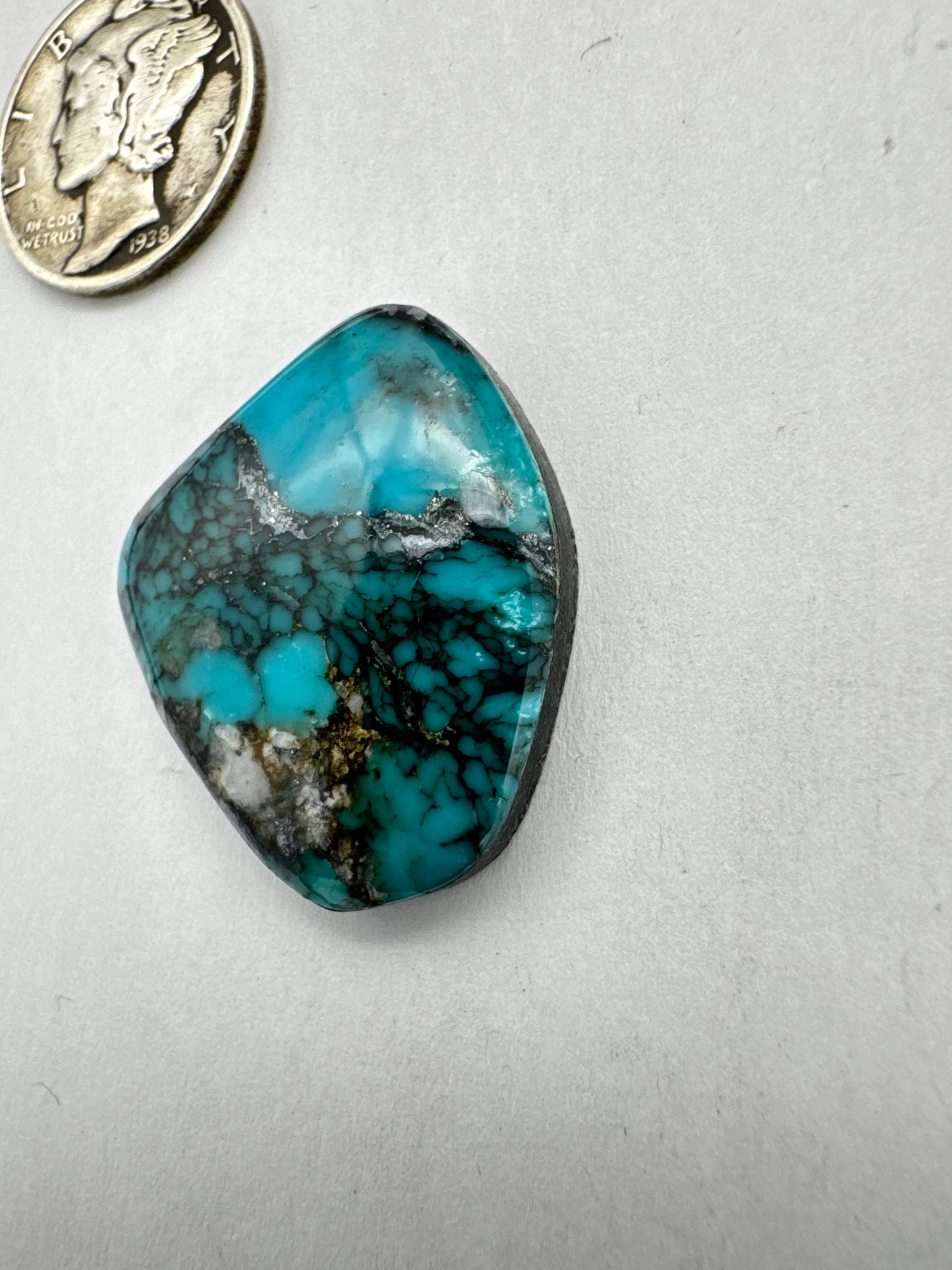 Blue diamond turquoise cabochon