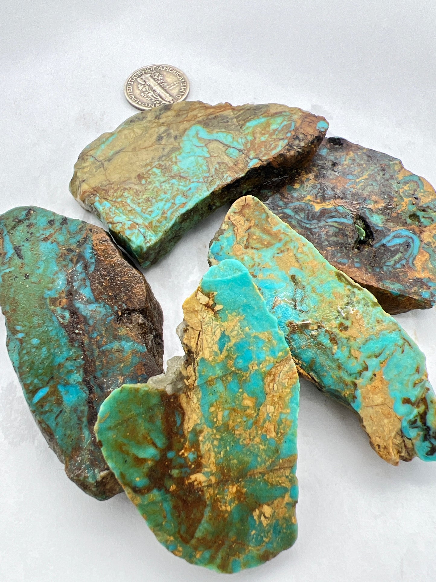 Ceremonial turquoise rough slabs