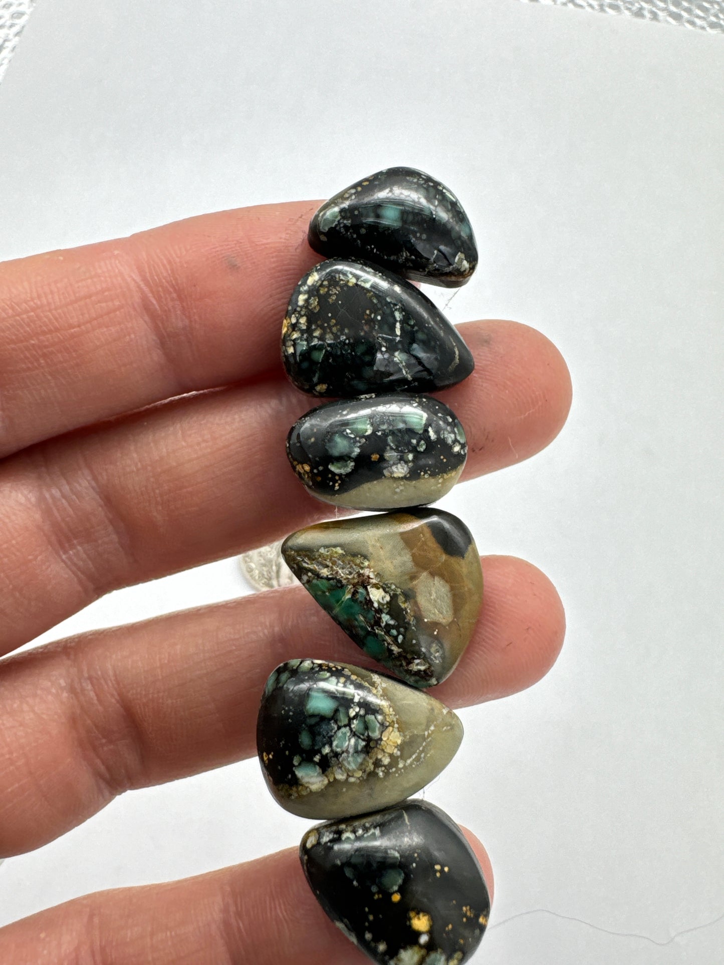 Snowville variscite cabochon set