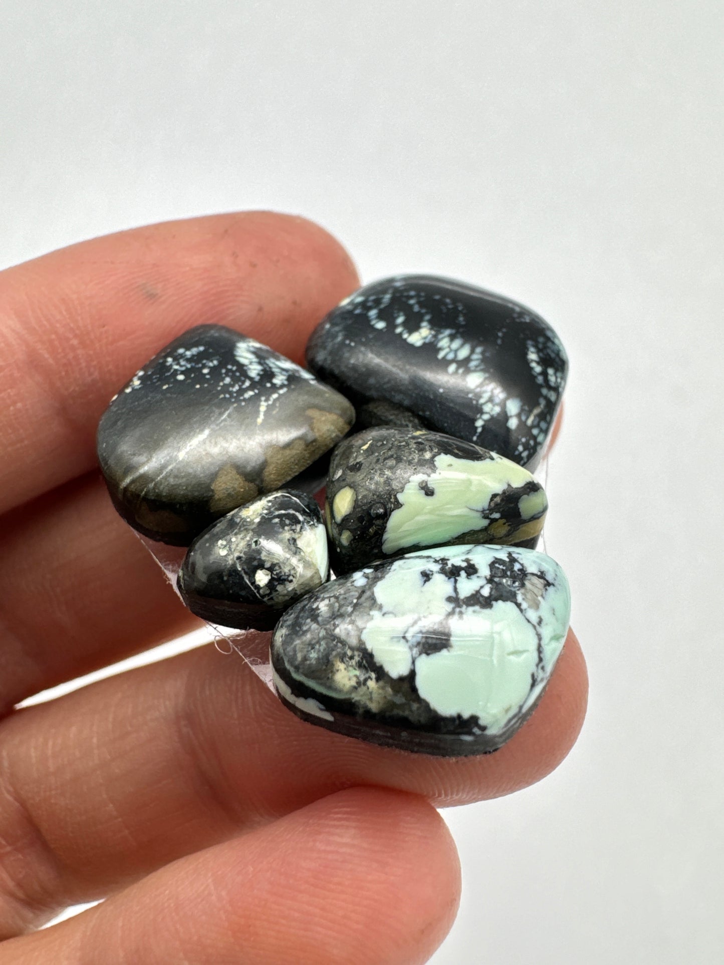 Snowville variscite cabochon set