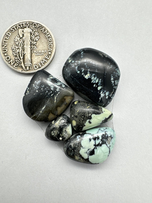 Snowville variscite cabochon set