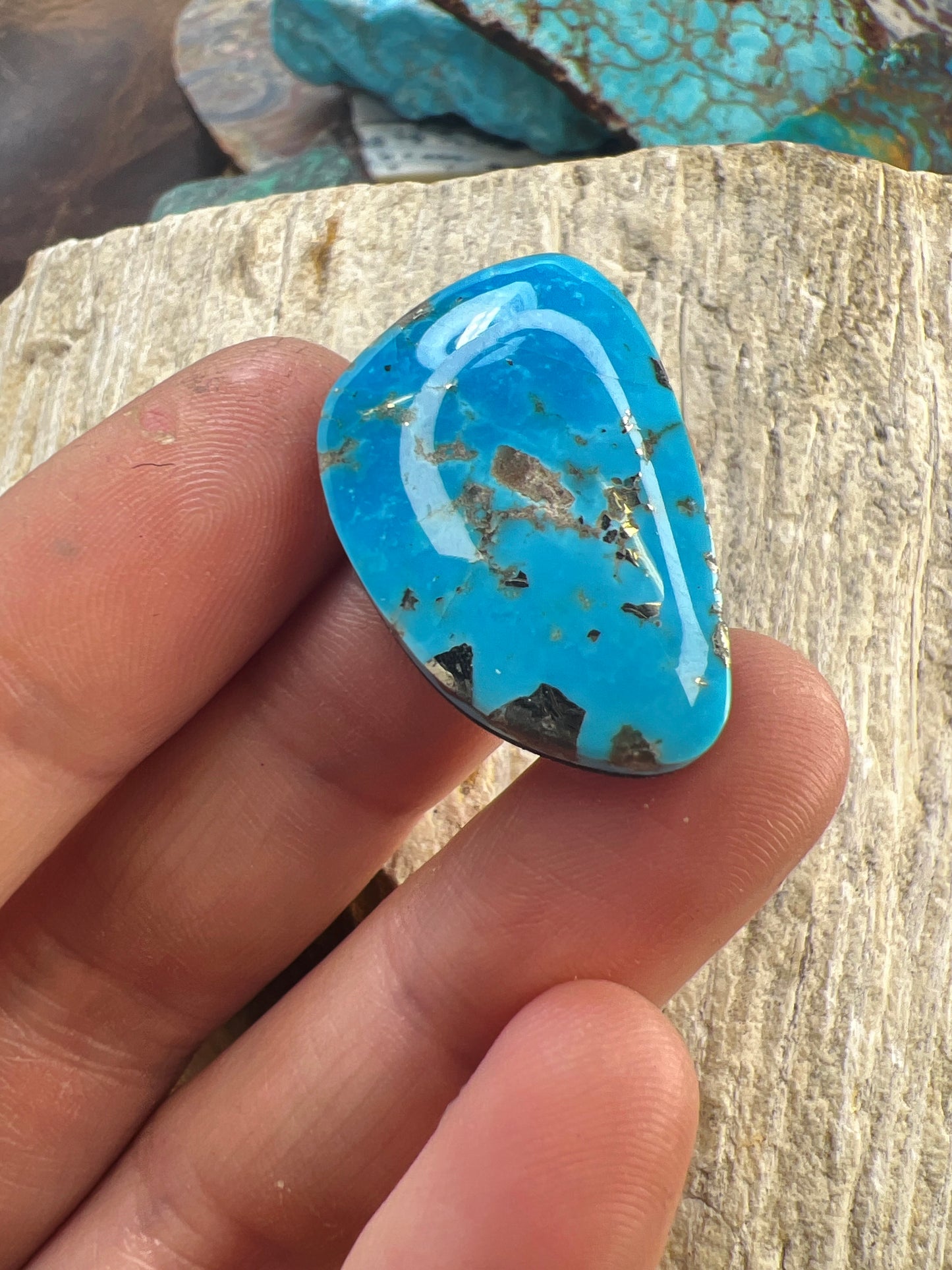 Old stock Kingman turquoise cabochon