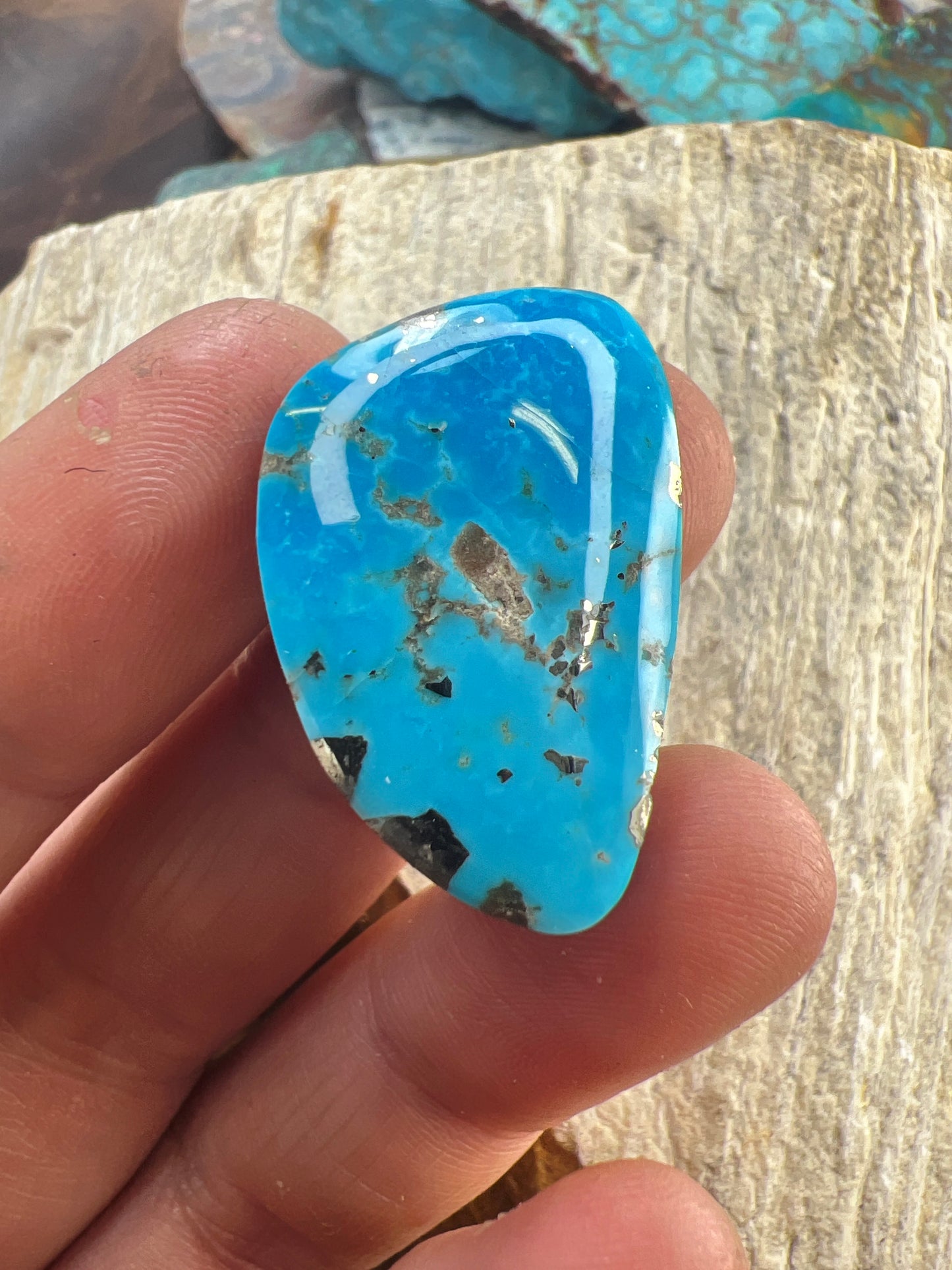 Old stock Kingman turquoise cabochon