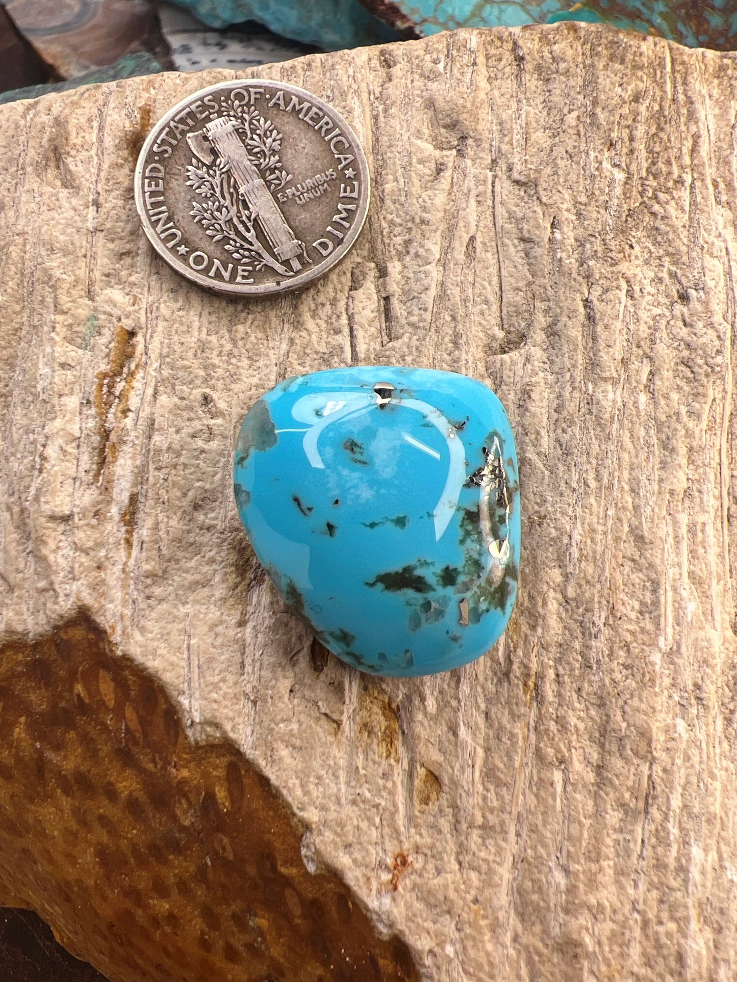 Old stock Kingman turquoise cabochon