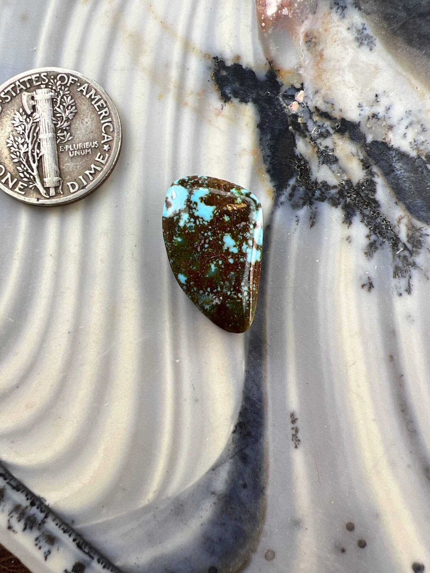 Red webbed Kingman turquoise cabochon