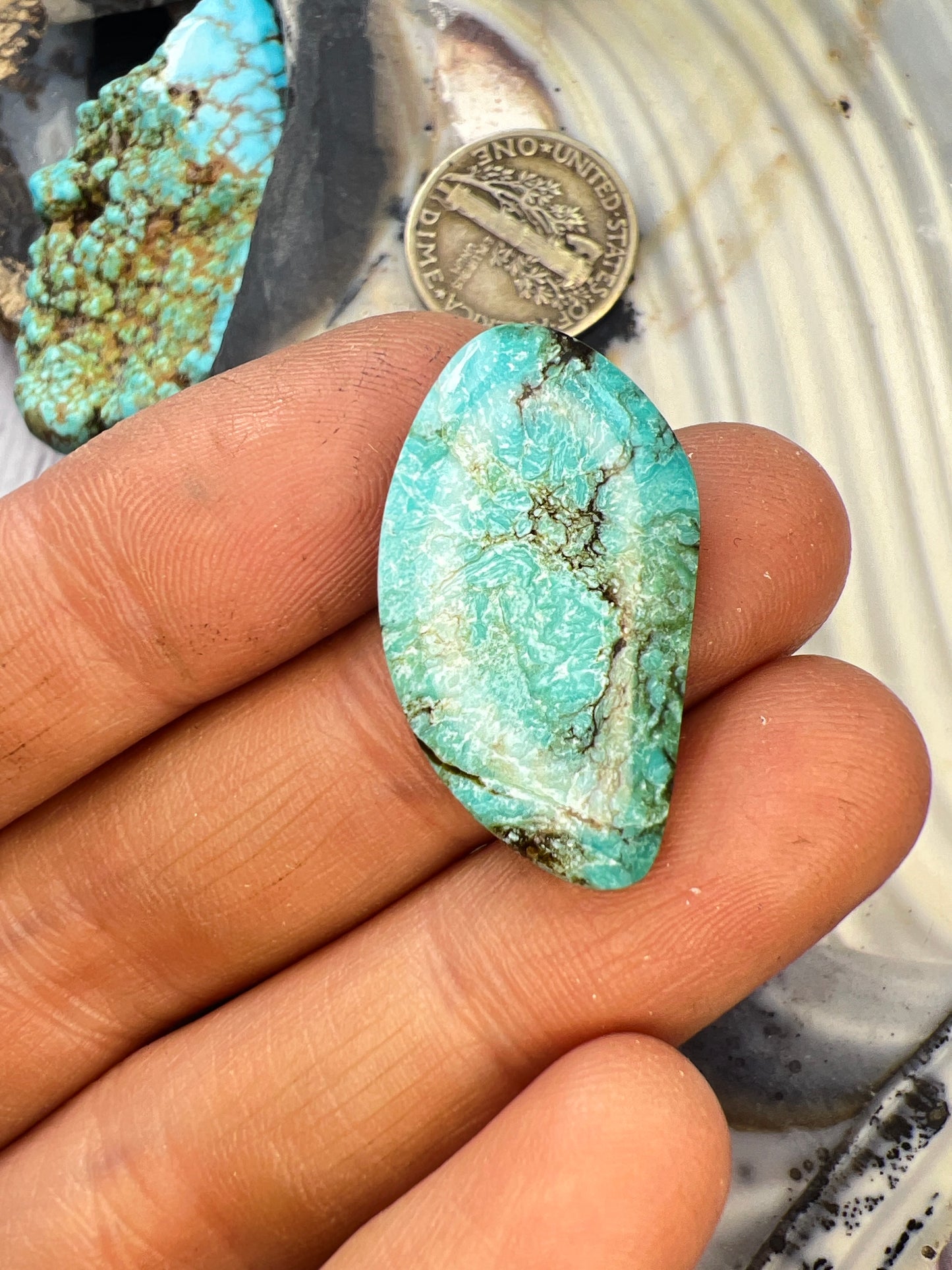 Blue diamond turquoise cab